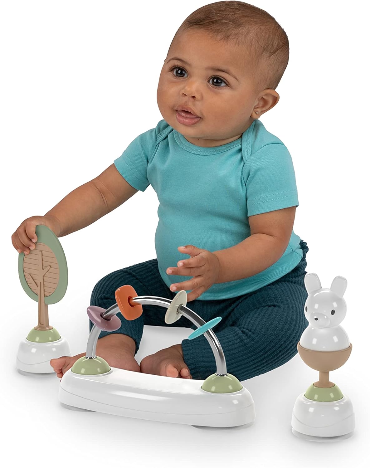 Ingenuity Spring & Sprout First Forest 3-in-1 Baby Activity Walker, Push-Behind Walker with 3 Removable Nature Inspired Toys, Adjustable Height, Foldable, Gender Neutral, 6 Months +, Multicolored