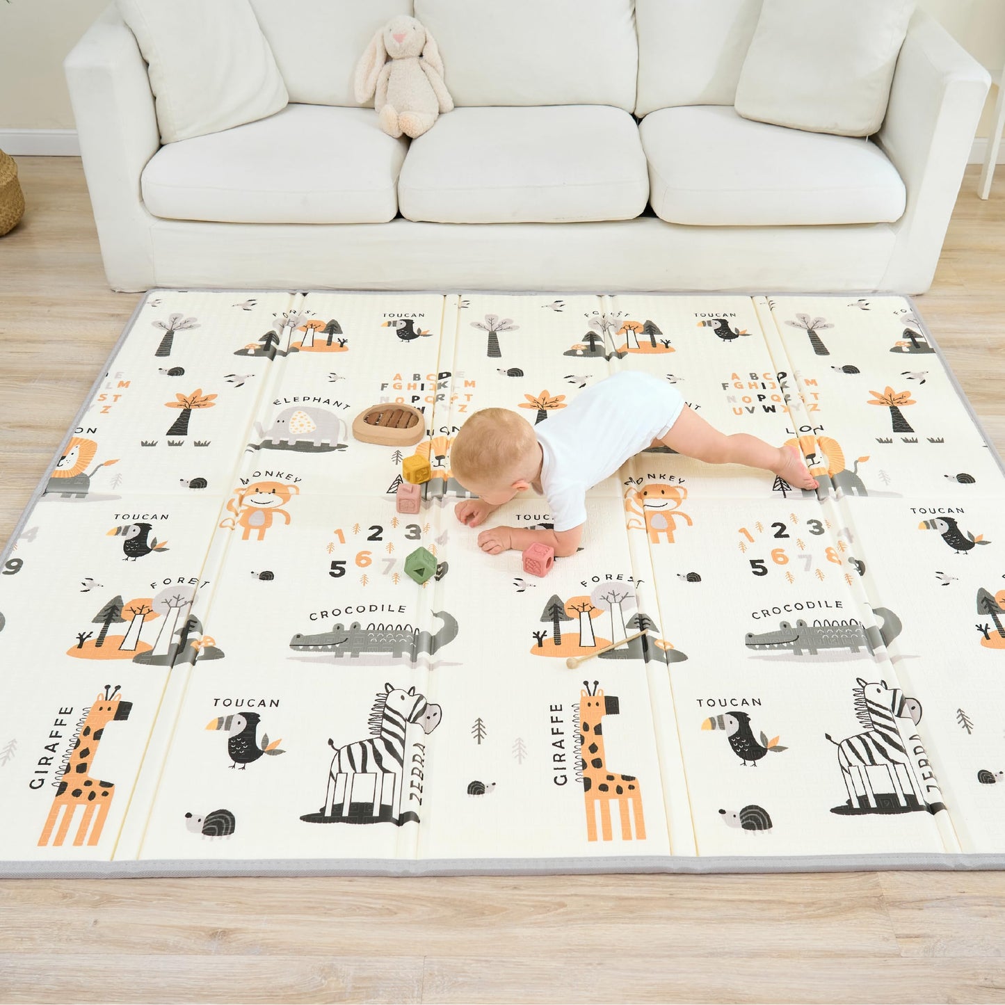 Baby Play Mat 150x180x1cm - Tummy Time Mat - XXL Large Size Baby Play Gym - Foldable Play Mat - Waterproof Foam Baby Play Mat Floor Mat For Kids Toddlers Children - Baby Mats For Floor Play
