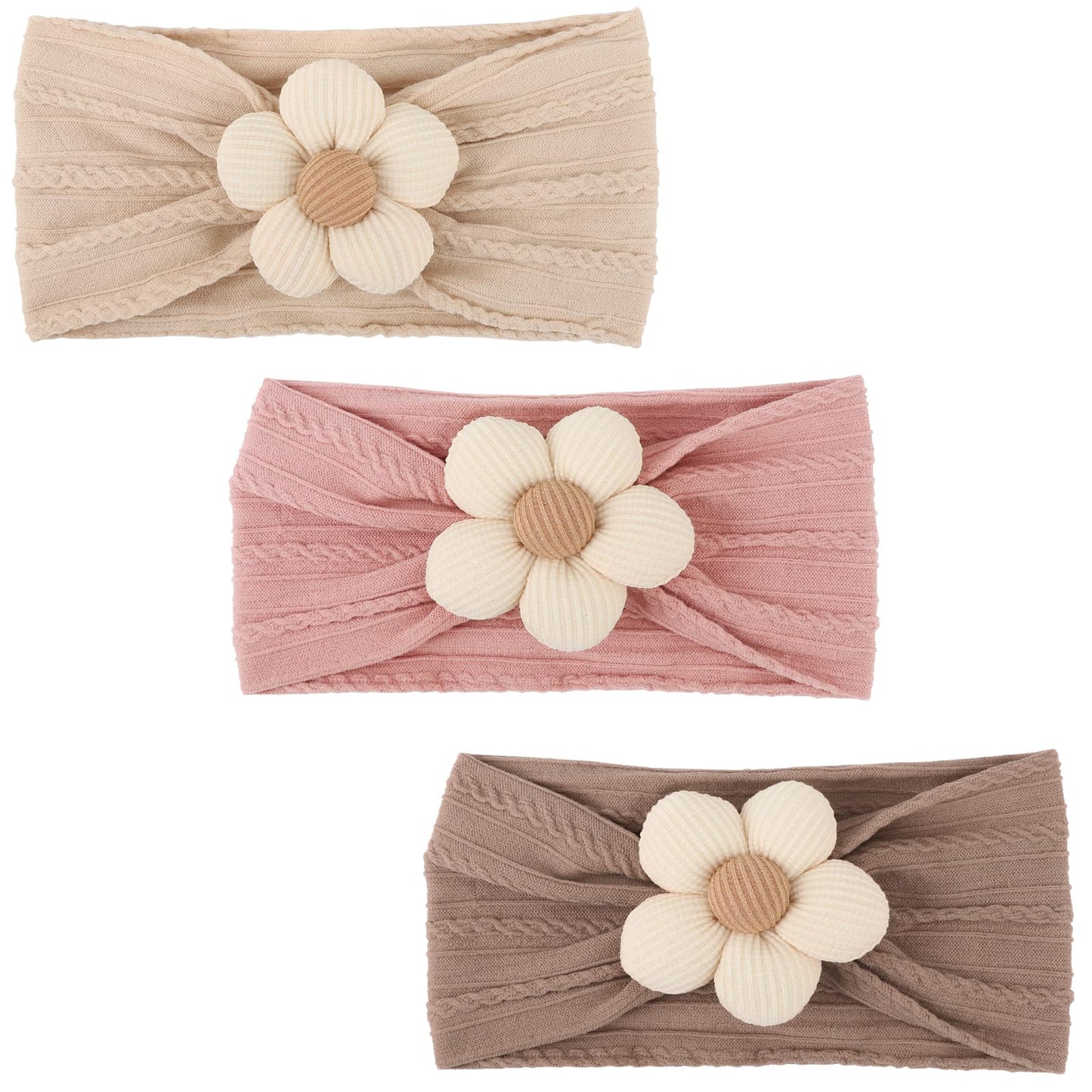 AQOKKA Baby Flower Headbands Nylon Baby Girl Headbands Newborn Hairbands Toddler Hair Accessories for Girls Infant Kids