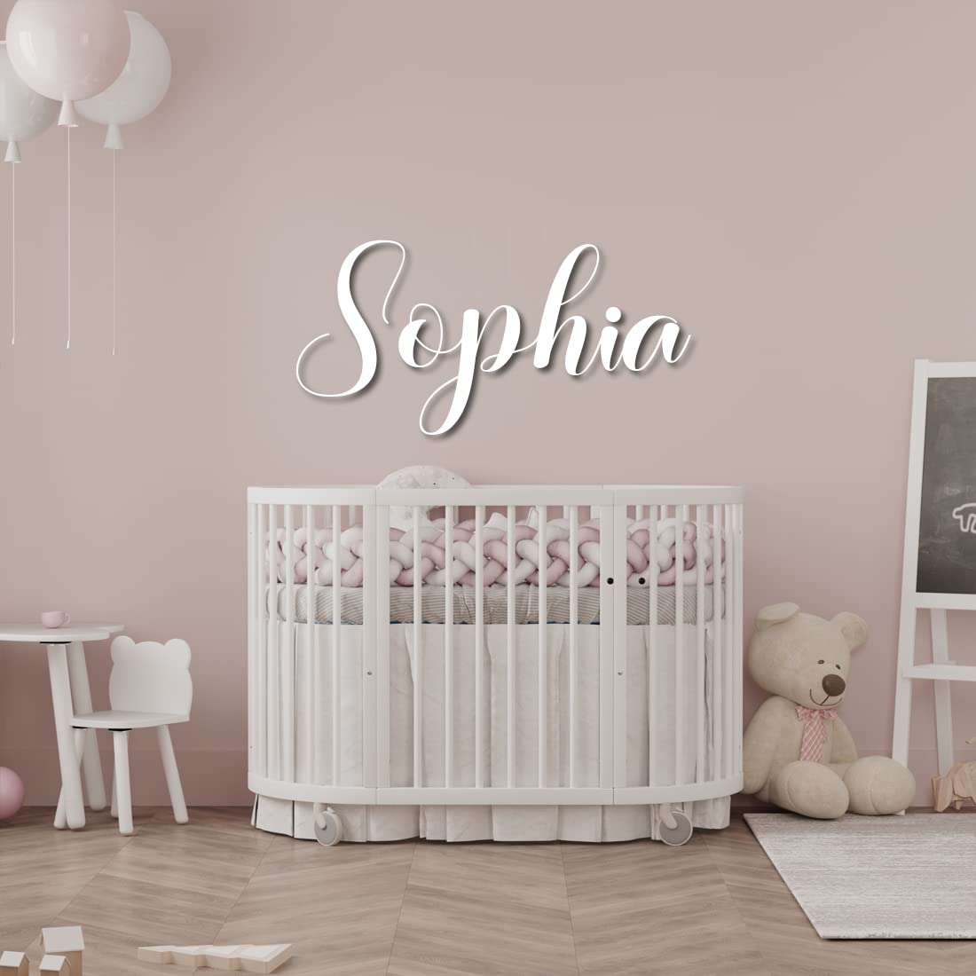 Personalised Wooden Name Sign for Nursery – Custom Wall Letters for Baby Room, Girls or Boys – Wooden Name Plaque, Baby Shower Gift, Bedroom Keepsake