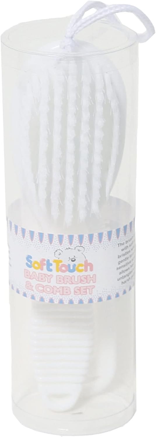 Soft Touch Baby Brush and Comb Set (white)