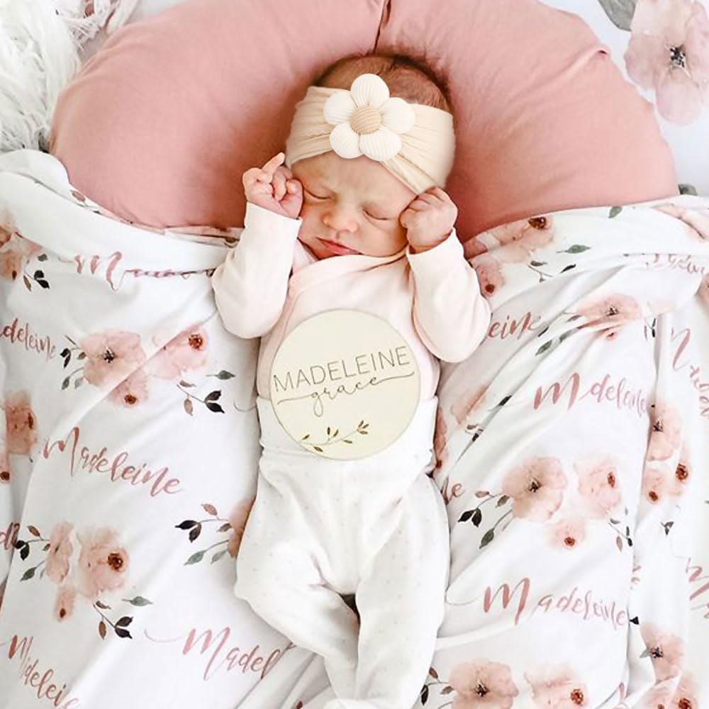 AQOKKA Baby Flower Headbands Nylon Baby Girl Headbands Newborn Hairbands Toddler Hair Accessories for Girls Infant Kids