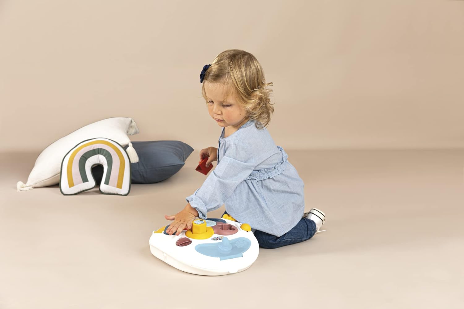Little Smoby Baby Walker by Smoby Detachable Activity Play Board Baby’s First Doll Pushchair Toy Grows with the Child from Activity Board to Walker with Fun Colours, Actions and Sound, 7600140304