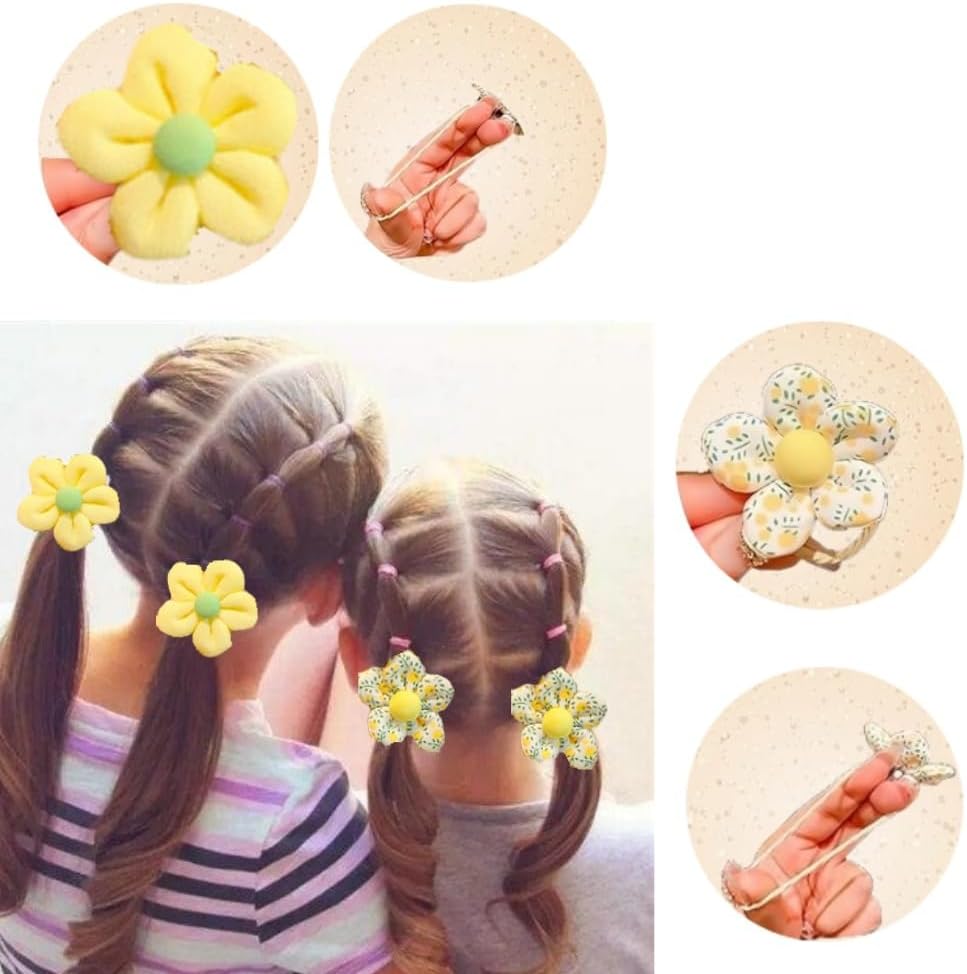 Naisfei 40 Pcs Baby Girl Hair Ties, Cute Flower Hair Ties, No Damage Scrunchies, Toddler Hair Accessories