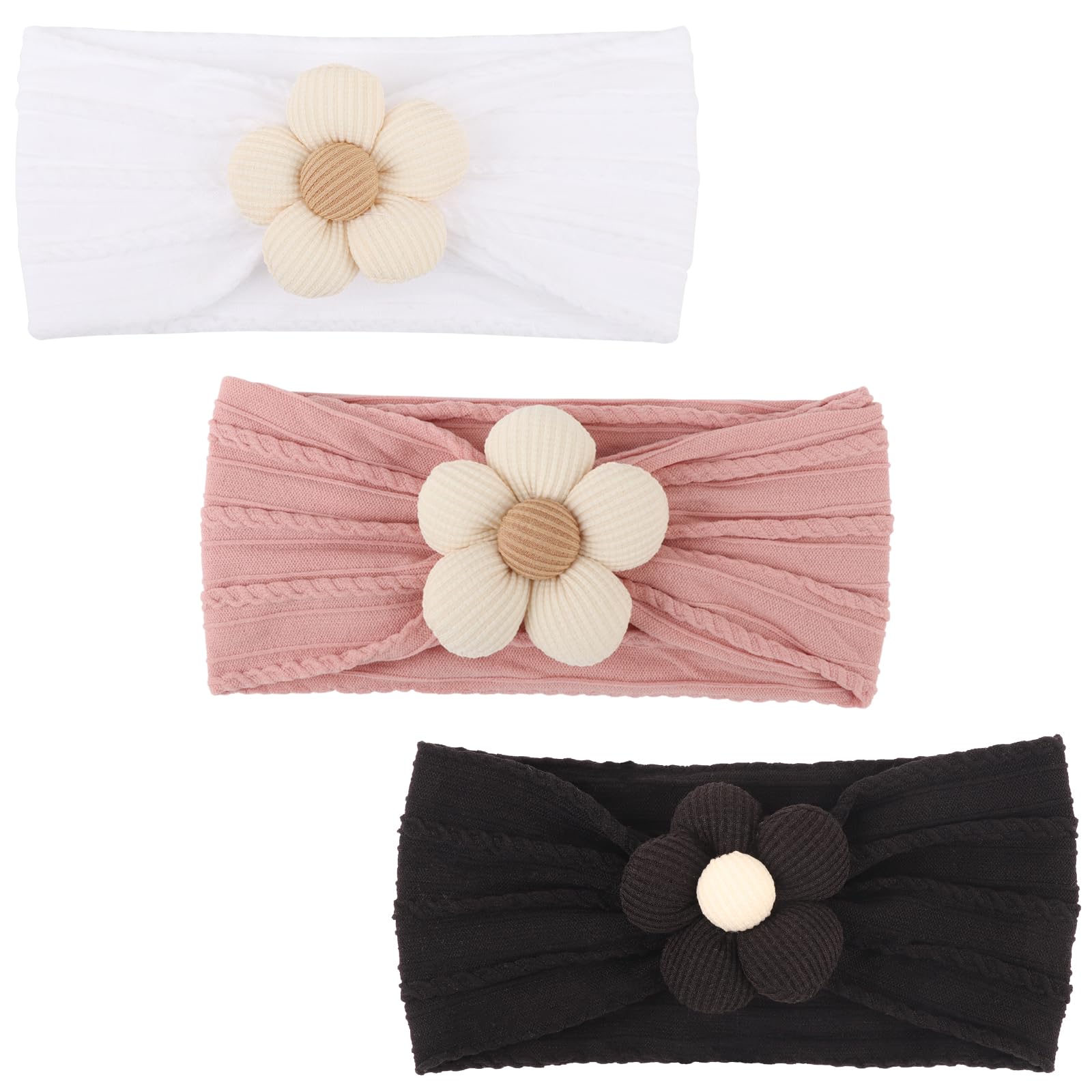 AQOKKA Baby Flower Headbands Nylon Baby Girl Headbands Newborn Hairbands Toddler Hair Accessories for Girls Infant Kids