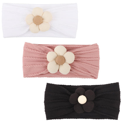 AQOKKA Baby Flower Headbands Nylon Baby Girl Headbands Newborn Hairbands Toddler Hair Accessories for Girls Infant Kids