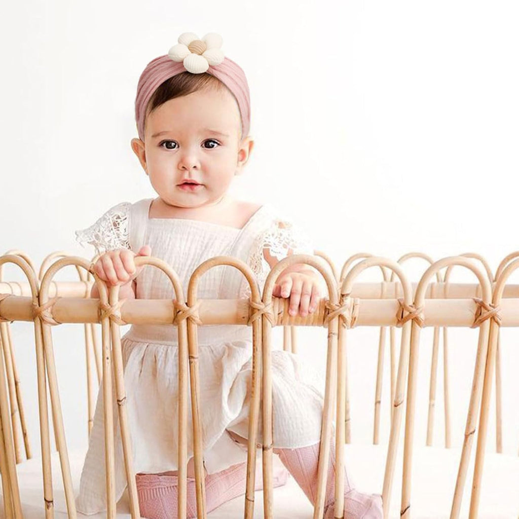 AQOKKA Baby Flower Headbands Nylon Baby Girl Headbands Newborn Hairbands Toddler Hair Accessories for Girls Infant Kids