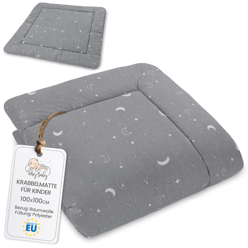 Play Mat for Baby Cotton Playmat Foldable Large - Soft Padded Floor Rug for Kids and Babies Washable Portable mat for Nursery Oeko-Tex certified