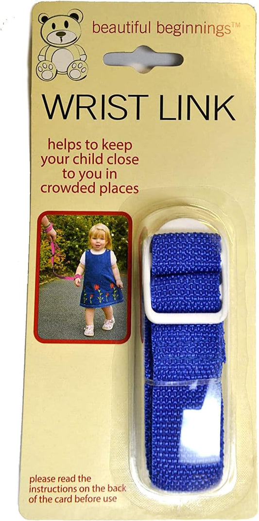 Beautiful Beginnings Adjustable Baby Wrist Link Rein Restrain Safety Toddler Walking in Assorted Color (18m-4yrs)