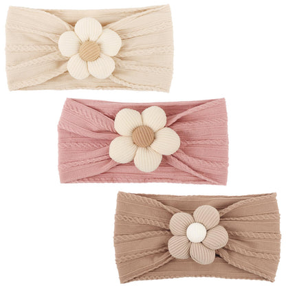 AQOKKA Baby Flower Headbands Nylon Baby Girl Headbands Newborn Hairbands Toddler Hair Accessories for Girls Infant Kids
