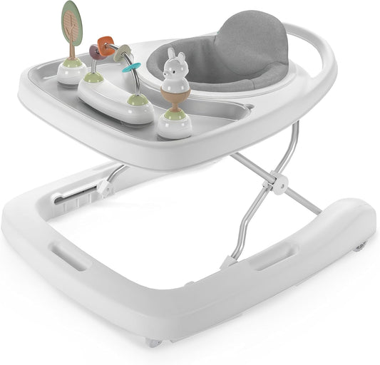 Ingenuity Spring & Sprout First Forest 3-in-1 Baby Activity Walker, Push-Behind Walker with 3 Removable Nature Inspired Toys, Adjustable Height, Foldable, Gender Neutral, 6 Months +, Multicolored