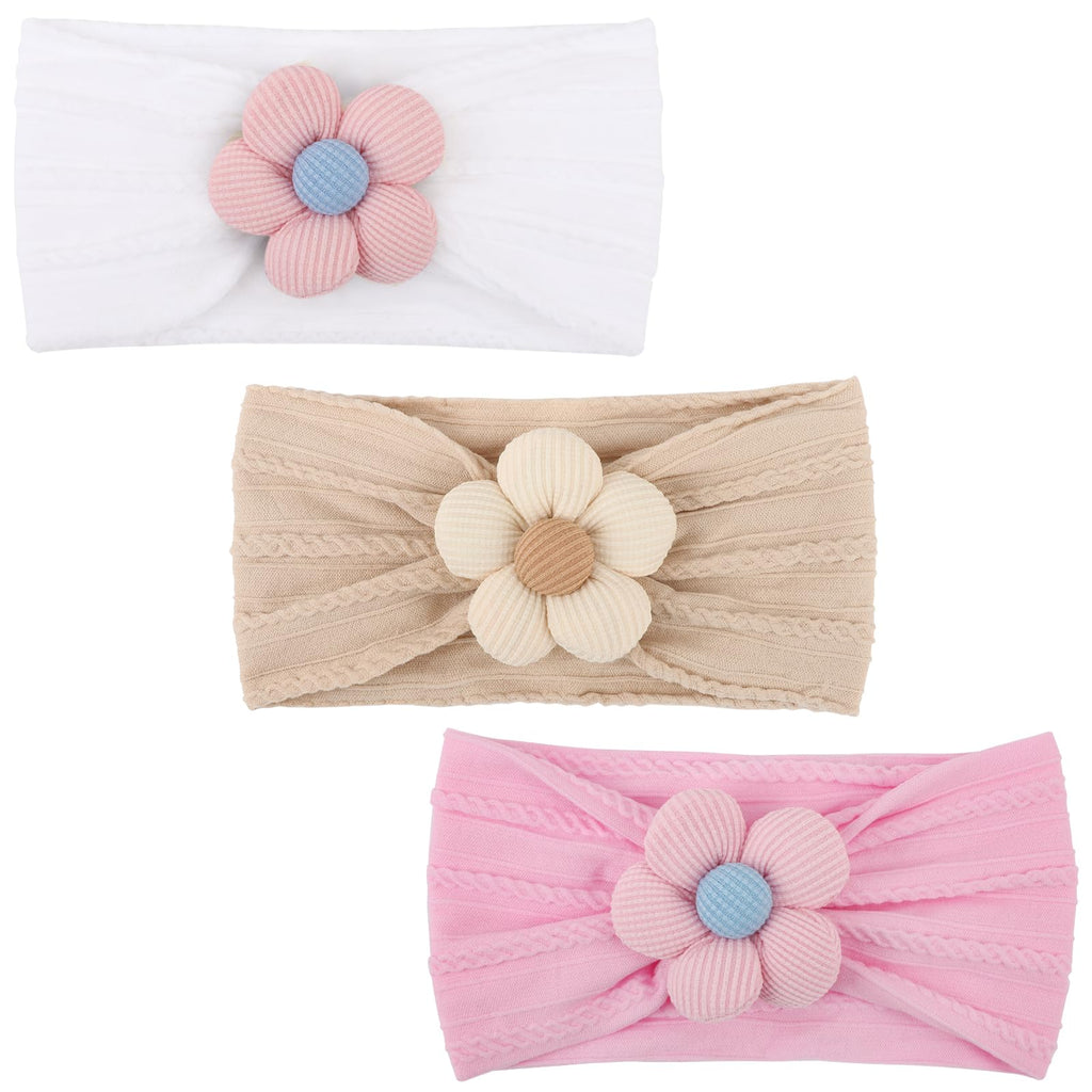 AQOKKA Baby Flower Headbands Nylon Baby Girl Headbands Newborn Hairbands Toddler Hair Accessories for Girls Infant Kids