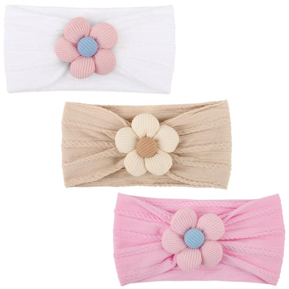AQOKKA Baby Flower Headbands Nylon Baby Girl Headbands Newborn Hairbands Toddler Hair Accessories for Girls Infant Kids