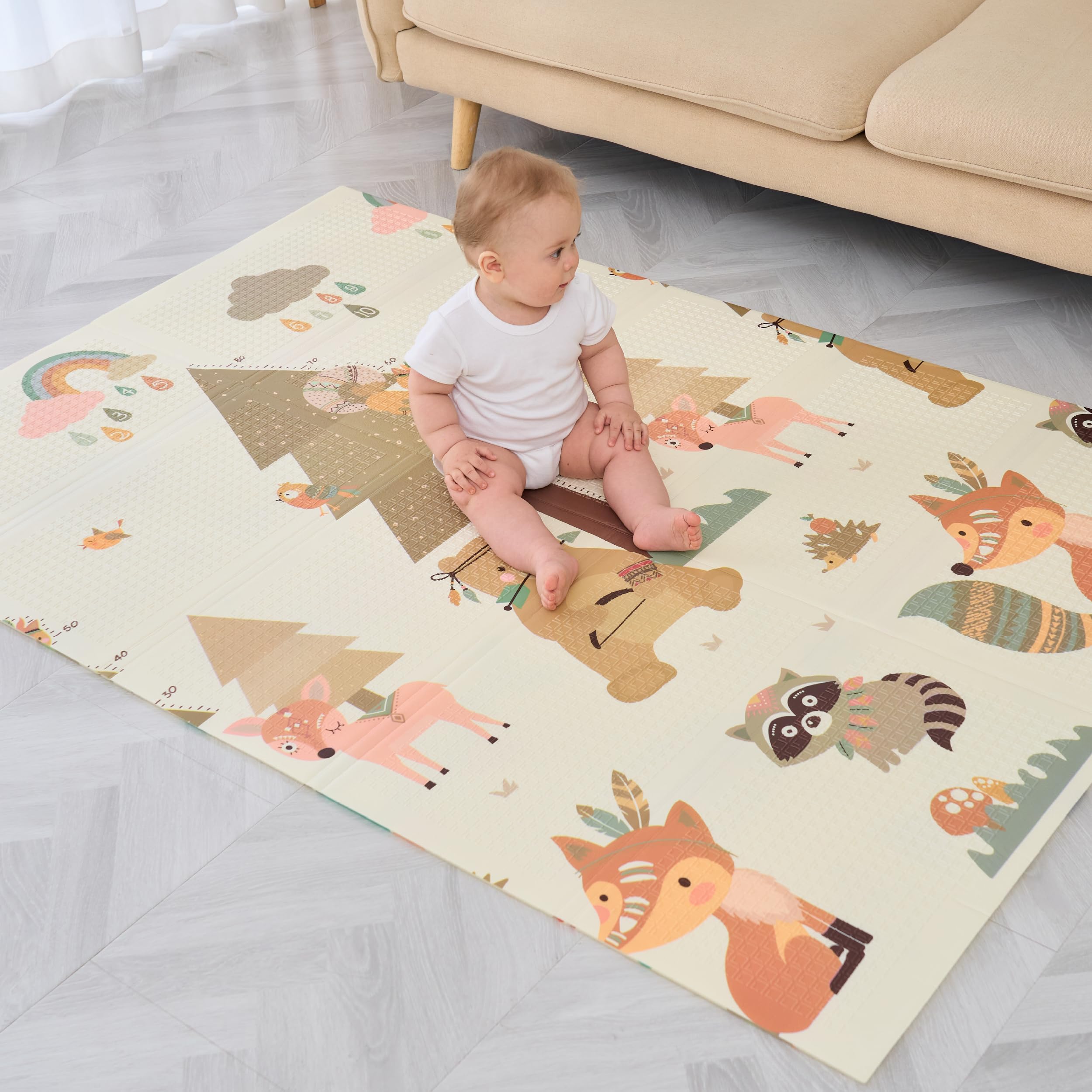 Baby Play Mat 150x180x1cm - Tummy Time Mat - XXL Large Size Baby Play Gym - Foldable Play Mat - Waterproof Foam Baby Play Mat Floor Mat For Kids Toddlers Children - Baby Mats For Floor Play