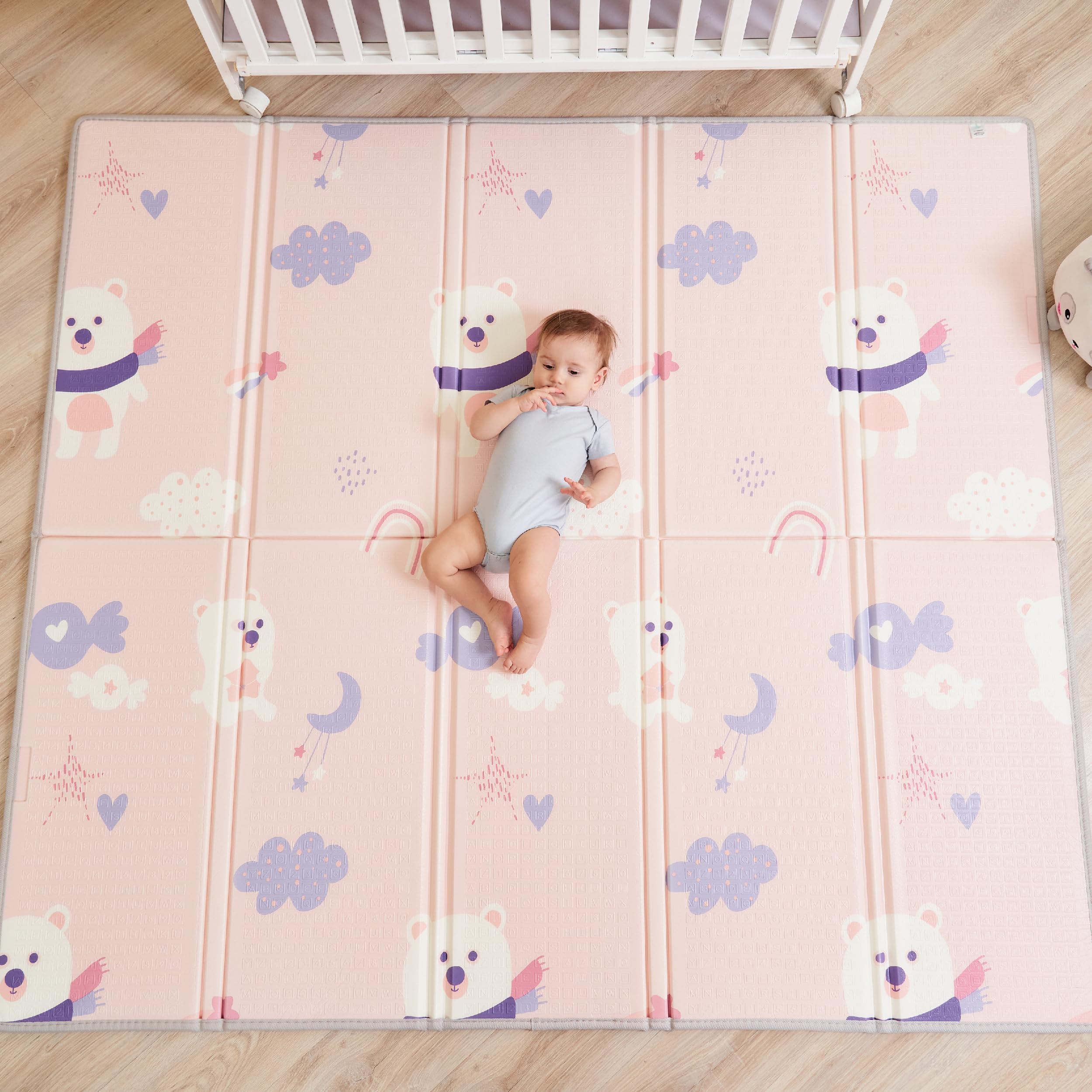Baby Play Mat 150x180x1cm - Tummy Time Mat - XXL Large Size Baby Play Gym - Foldable Play Mat - Waterproof Foam Baby Play Mat Floor Mat For Kids Toddlers Children - Baby Mats For Floor Play