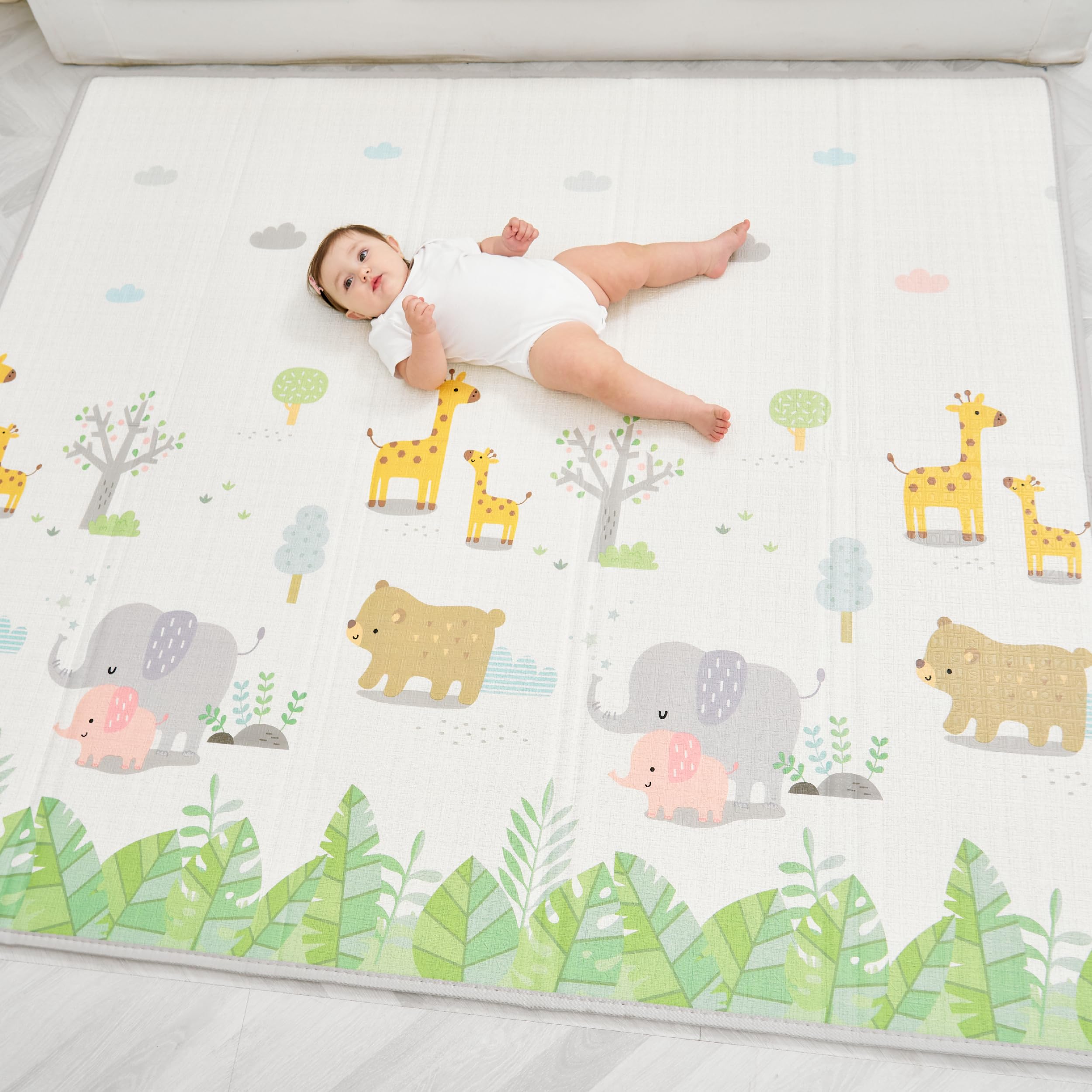 Baby Play Mat 150x180x1cm - Tummy Time Mat - XXL Large Size Baby Play Gym - Foldable Play Mat - Waterproof Foam Baby Play Mat Floor Mat For Kids Toddlers Children - Baby Mats For Floor Play