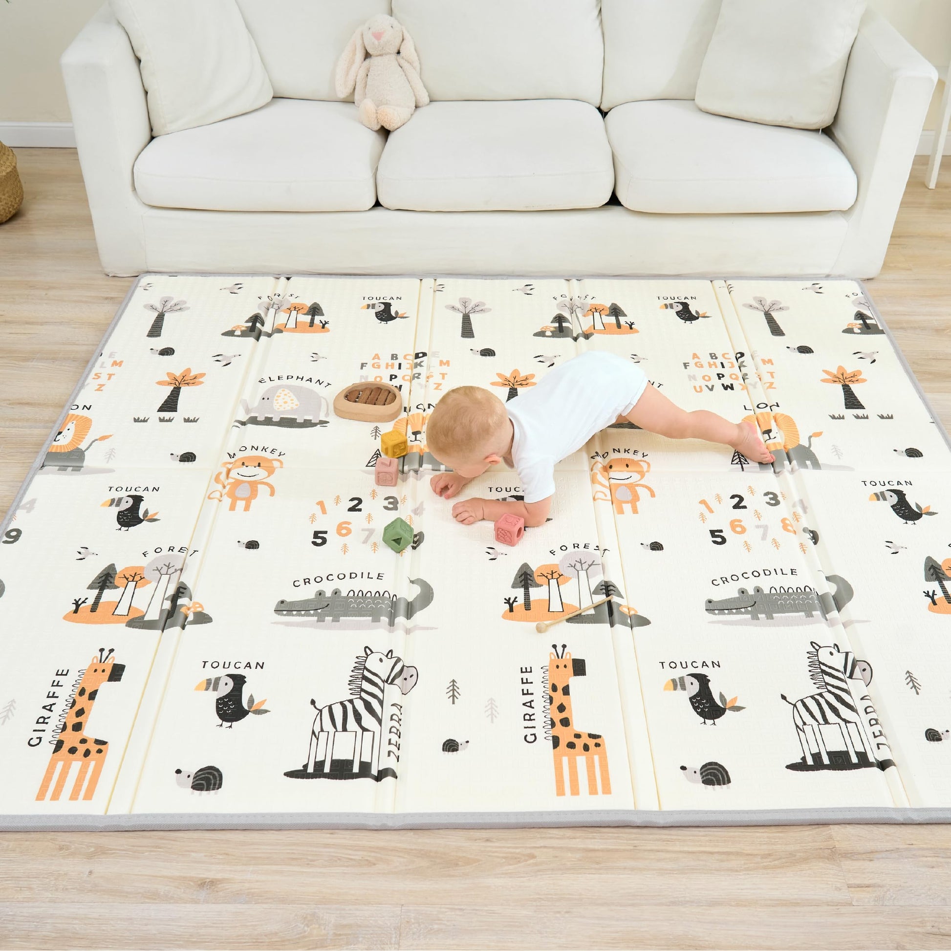 Baby Play Mat 150x180x1cm - Tummy Time Mat - XXL Large Size Baby Play Gym - Foldable Play Mat - Waterproof Foam Baby Play Mat Floor Mat For Kids Toddlers Children - Baby Mats For Floor Play