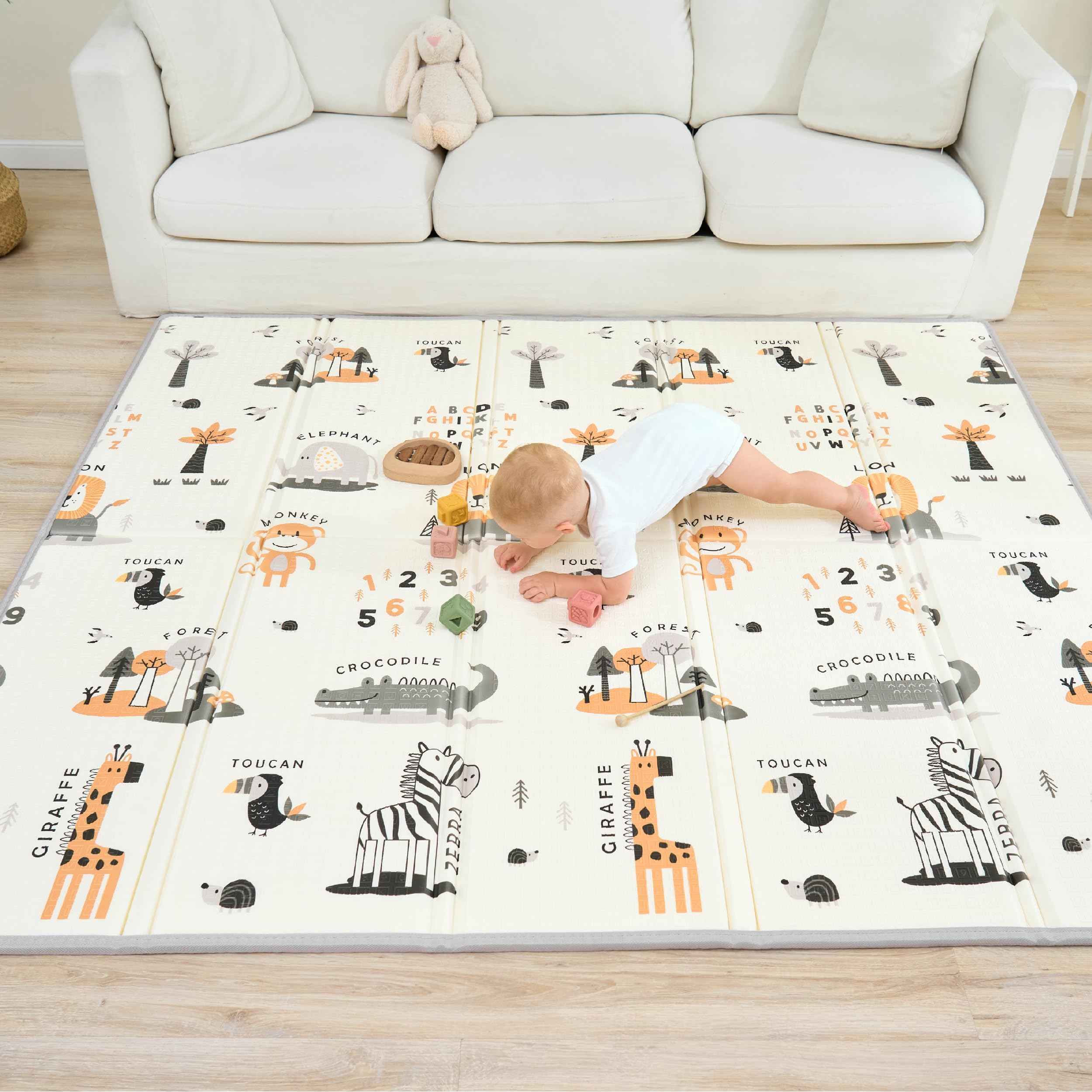 Baby Play Mat 150x180x1cm - Tummy Time Mat - XXL Large Size Baby Play Gym - Foldable Play Mat - Waterproof Foam Baby Play Mat Floor Mat For Kids Toddlers Children - Baby Mats For Floor Play