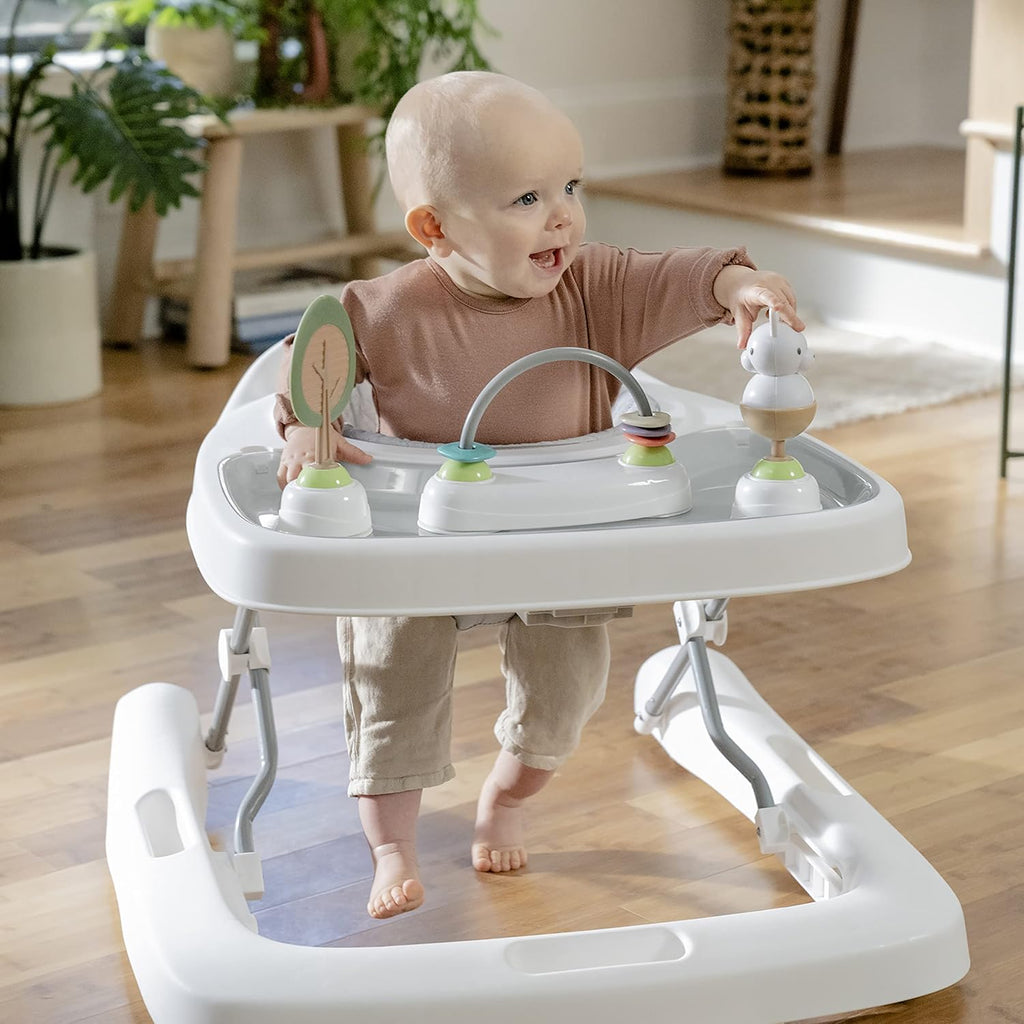 Ingenuity Spring & Sprout First Forest 3-in-1 Baby Activity Walker, Push-Behind Walker with 3 Removable Nature Inspired Toys, Adjustable Height, Foldable, Gender Neutral, 6 Months +, Multicolored