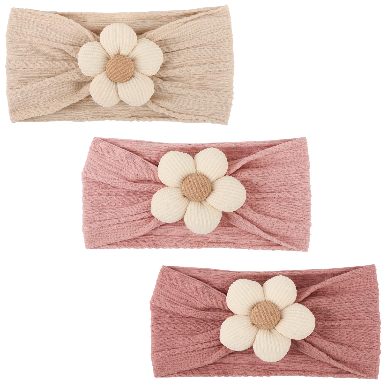 AQOKKA Baby Flower Headbands Nylon Baby Girl Headbands Newborn Hairbands Toddler Hair Accessories for Girls Infant Kids