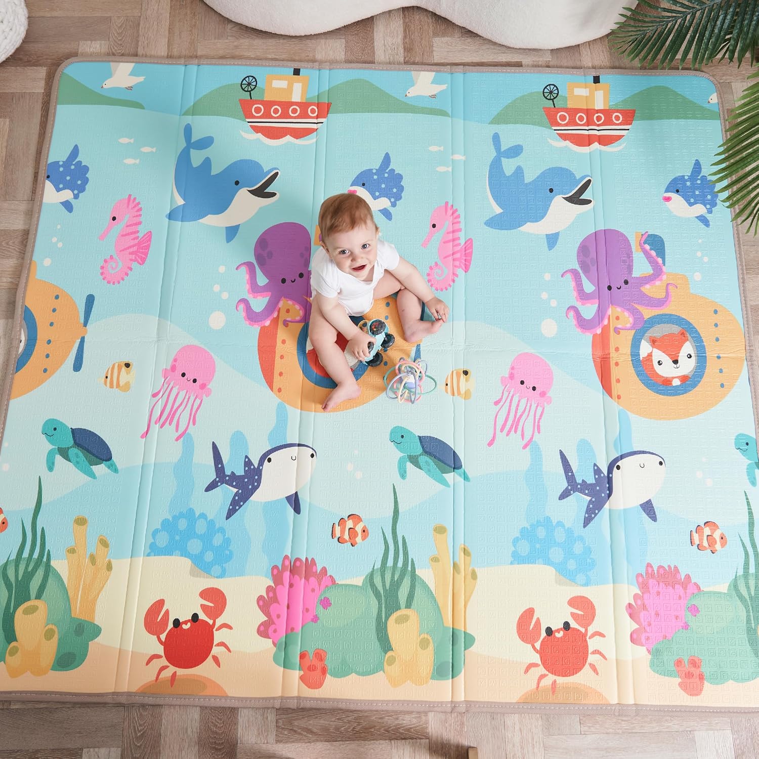 Baby Play Mat 150x180x1cm - Tummy Time Mat - XXL Large Size Baby Play Gym - Foldable Play Mat - Waterproof Foam Baby Play Mat Floor Mat For Kids Toddlers Children - Baby Mats For Floor Play