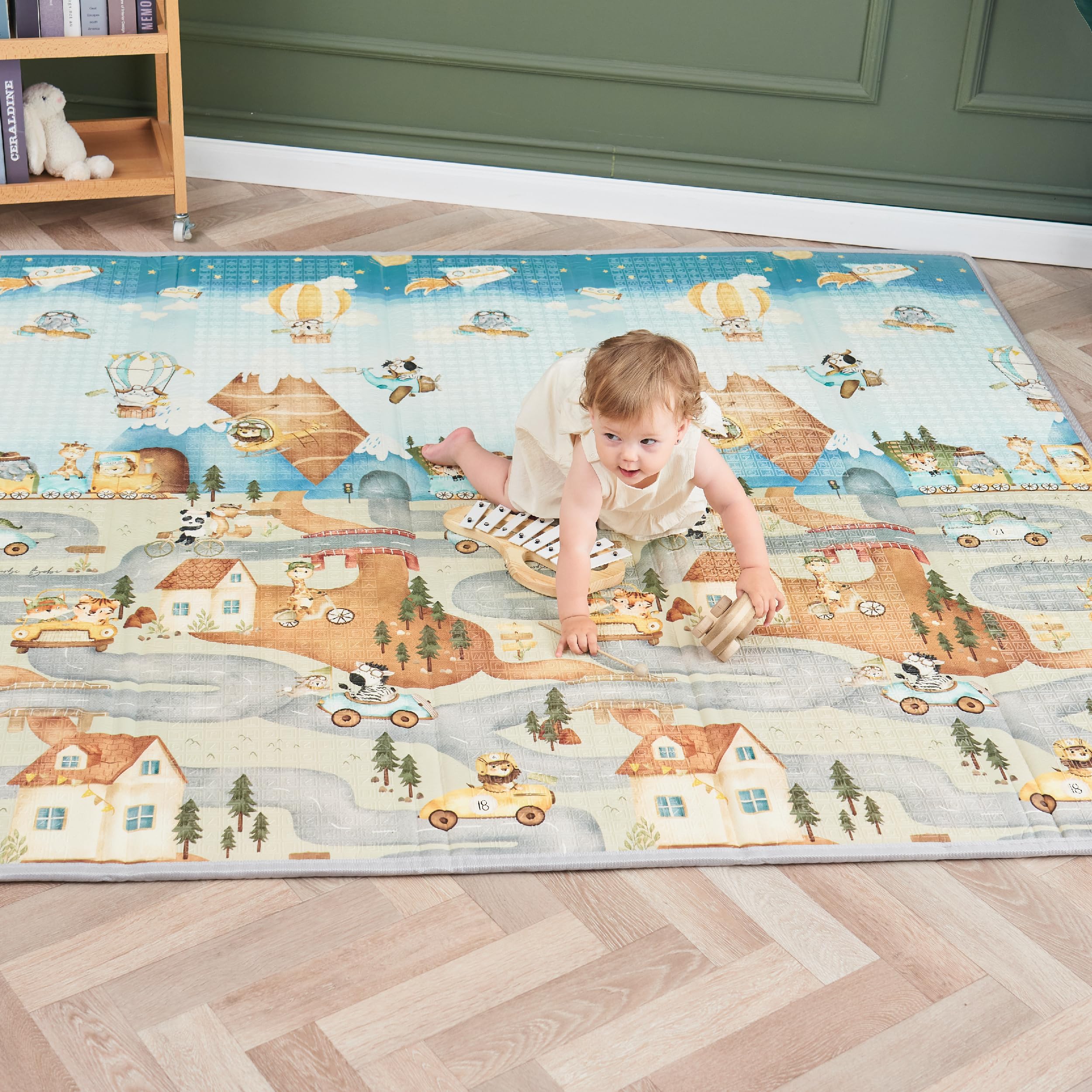 Baby Play Mat 150x180x1cm - Tummy Time Mat - XXL Large Size Baby Play Gym - Foldable Play Mat - Waterproof Foam Baby Play Mat Floor Mat For Kids Toddlers Children - Baby Mats For Floor Play