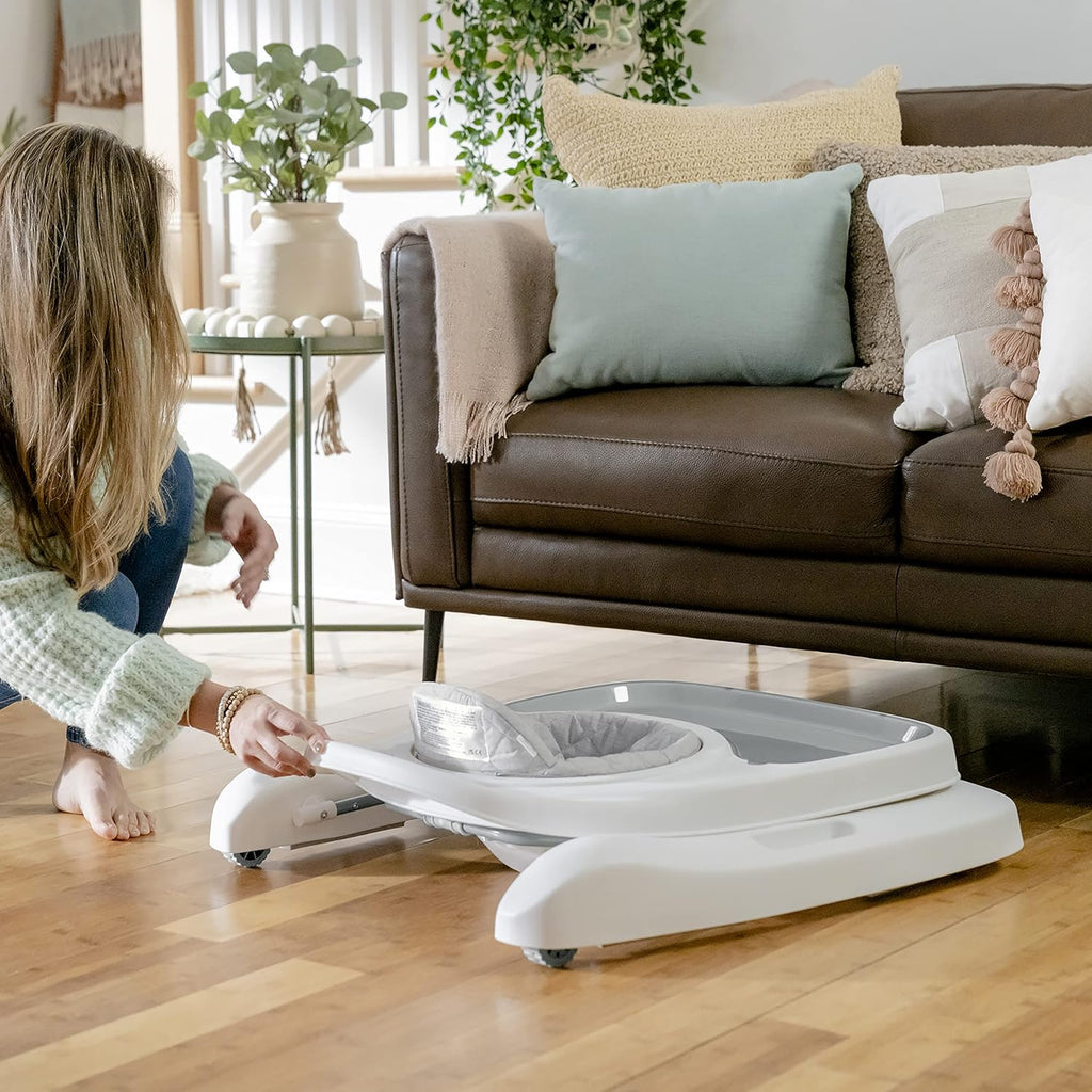 Ingenuity Spring & Sprout First Forest 3-in-1 Baby Activity Walker, Push-Behind Walker with 3 Removable Nature Inspired Toys, Adjustable Height, Foldable, Gender Neutral, 6 Months +, Multicolored