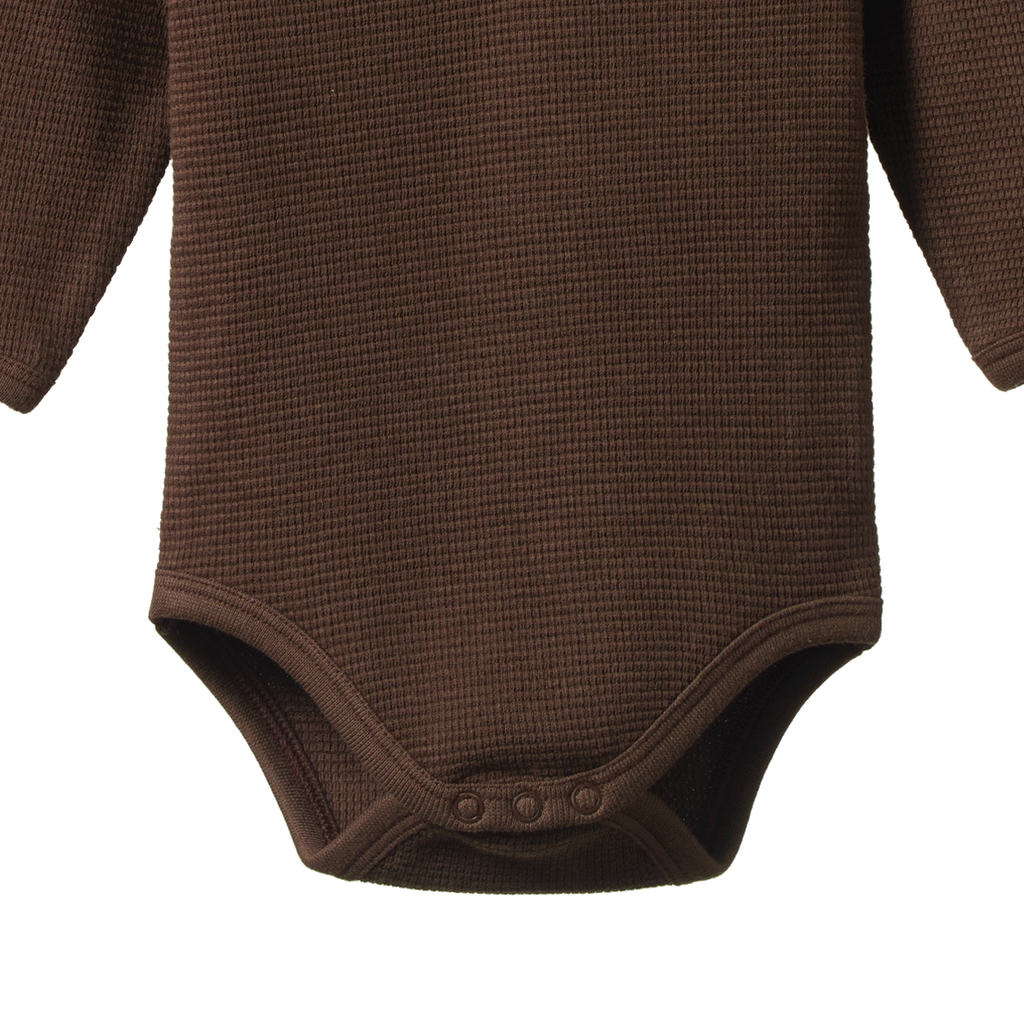 Waffle Henley Long Sleeve Bodysuit