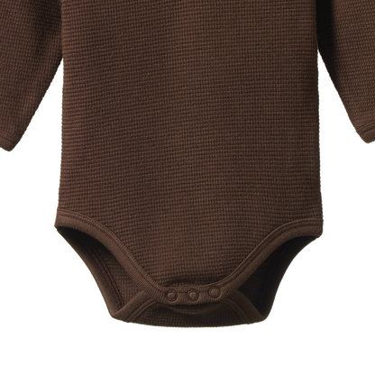 Waffle Henley Long Sleeve Bodysuit