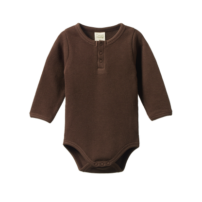 Waffle Henley Long Sleeve Bodysuit